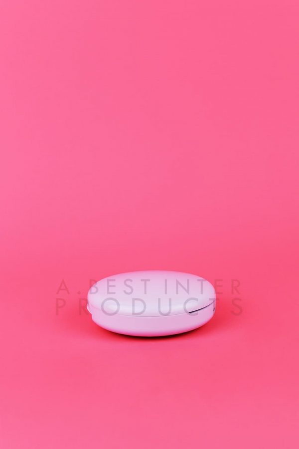 Matt Round White Powder Case