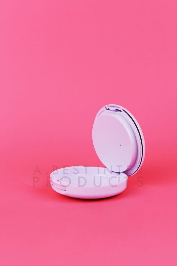 Empty Round White Compact Powder