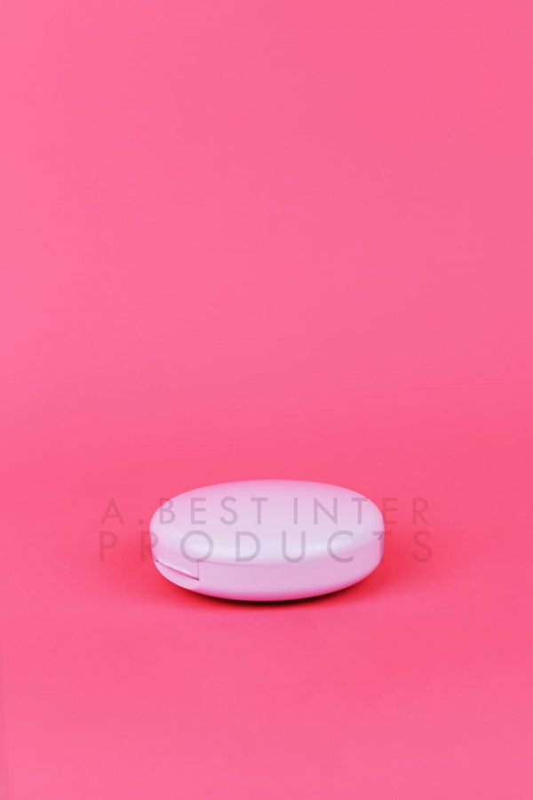 Matt Round White Powder Case