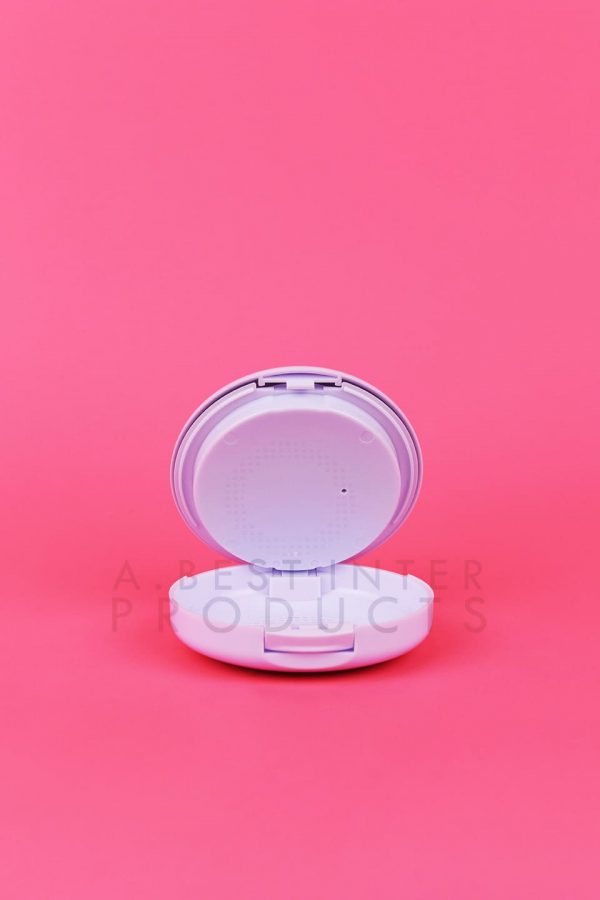 Empty Round White Compact Powder