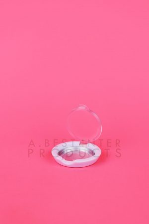 White Round Empty Eyeshadow Compact Case Clear Cap