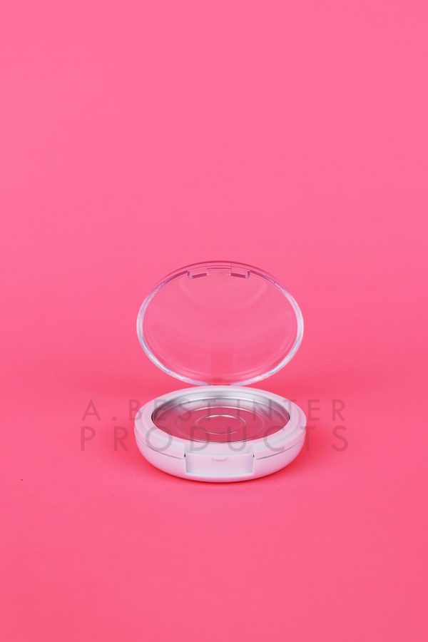 White Round Empty Eyeshadow Compact Case Clear Cap