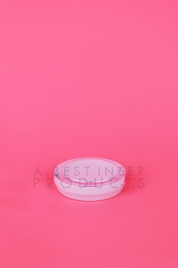 Empty White Makeup Container Clear Cap