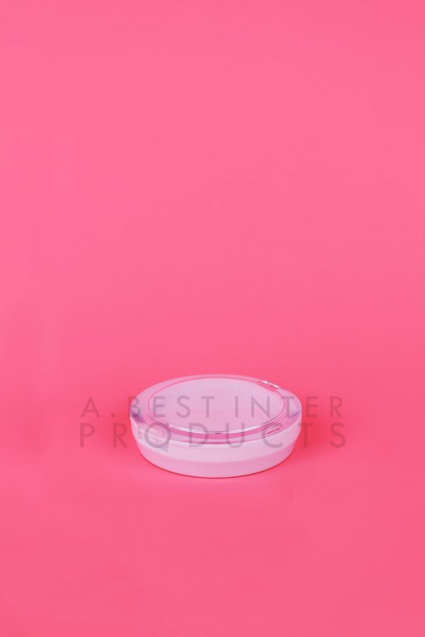 Empty White Makeup Container Clear Cap