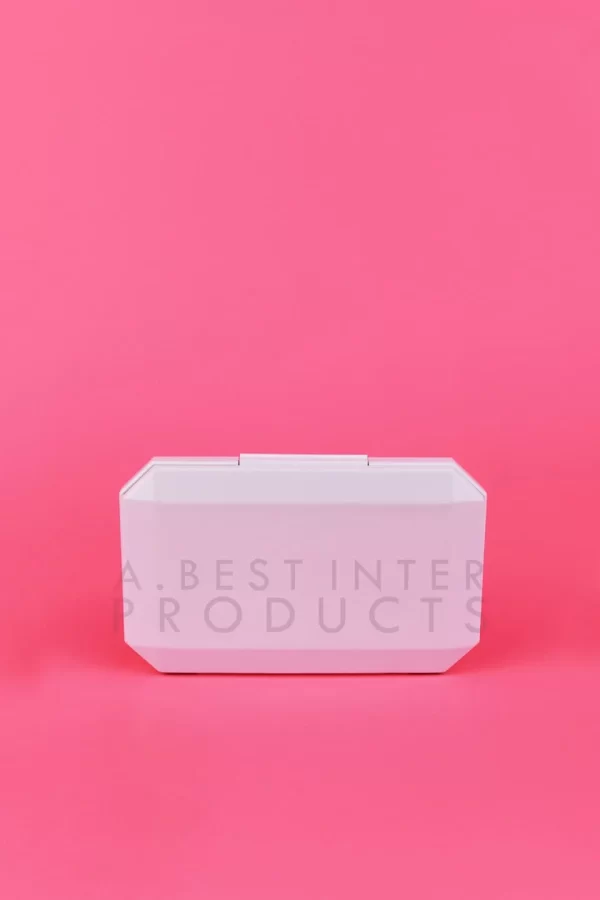 White Plastic Rectangle Cosmetic Container