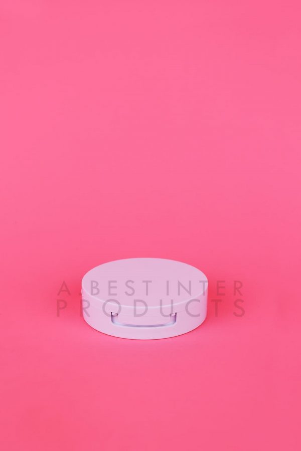 Matt Round White Powder Case