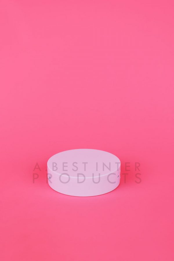 Matt Round White Powder Case