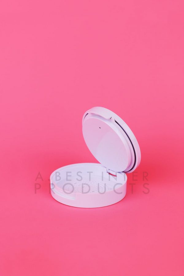 Empty Round White Compact Powder