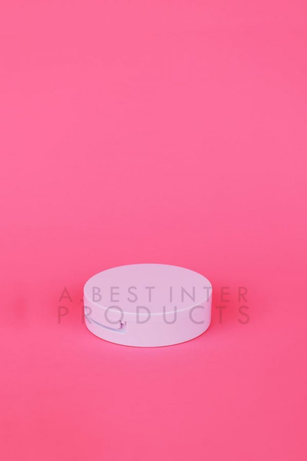 Matt Round White Powder Case